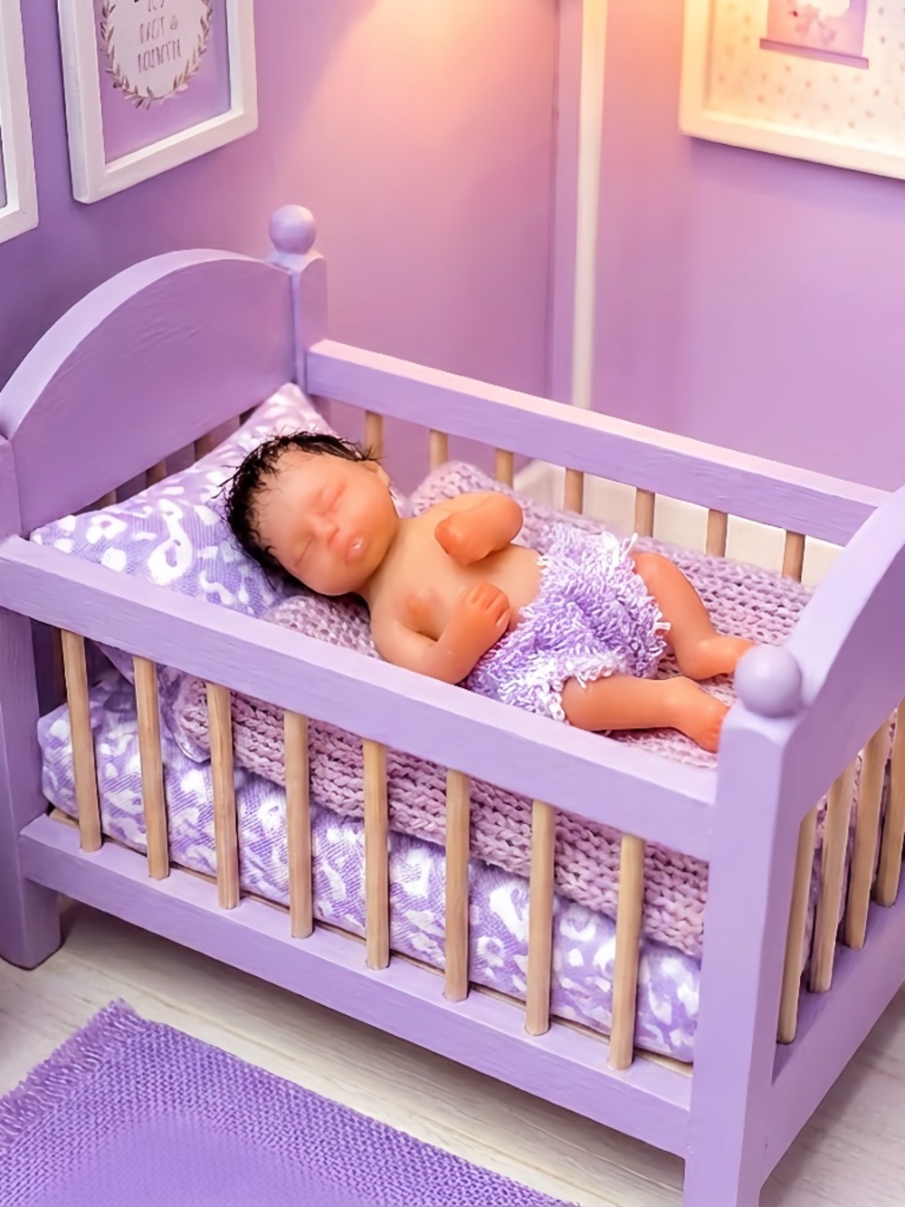 Miniature Polymer Clay Baby Doll (2.15" in.)